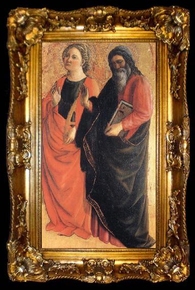 framed  Fra Filippo Lippi St.Catherine of Alexandria and an Evangelist, ta009-2